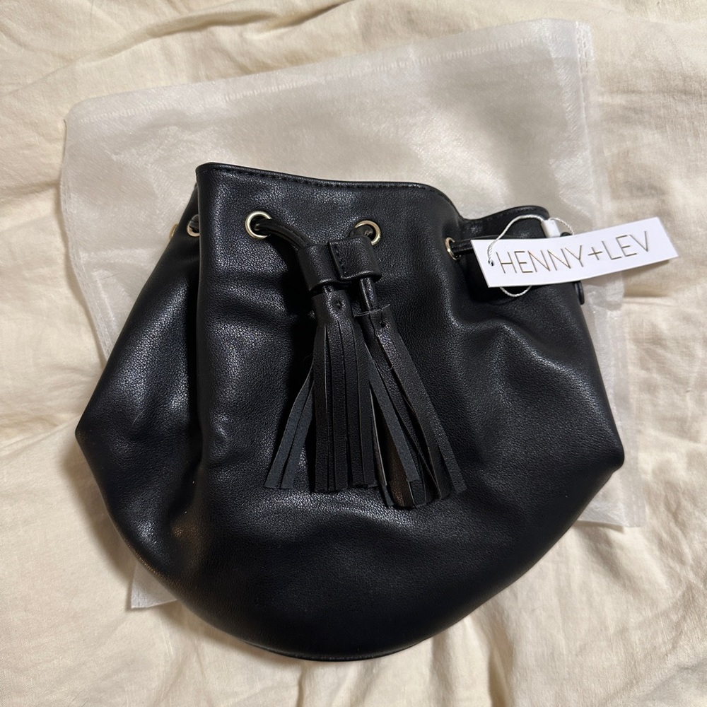 henny + lev faux leather bucket bag